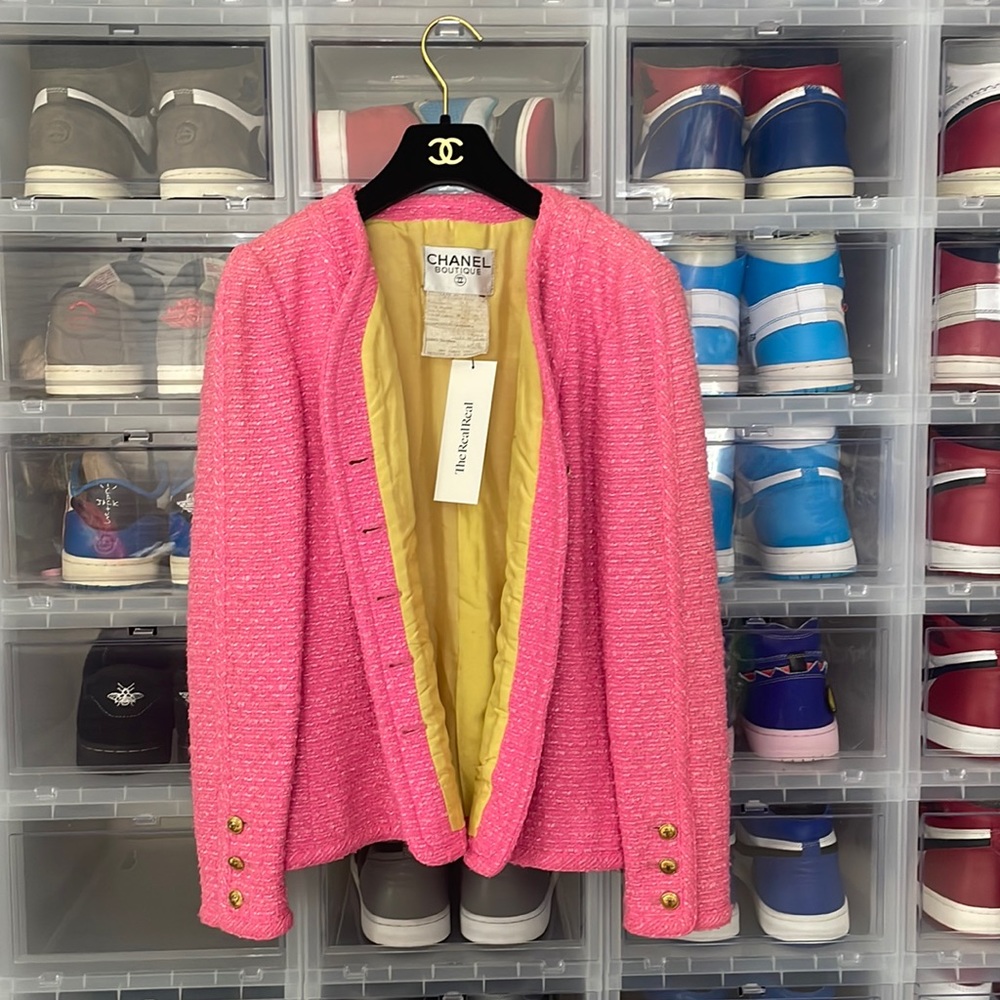Authentic Vintage CHANEL Hot Pink Tweed Jacket